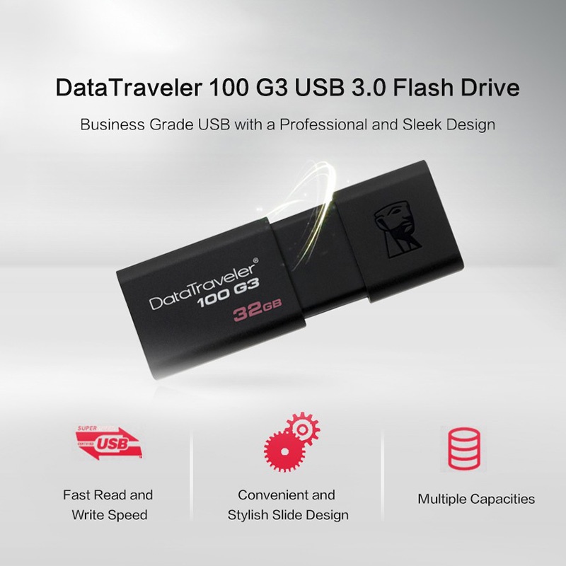 Kingston-pen Drive usb128gb 256gb dt100g3, USB Memory Stick 8gb, 16gb, 32gb 64gb, USB3.0