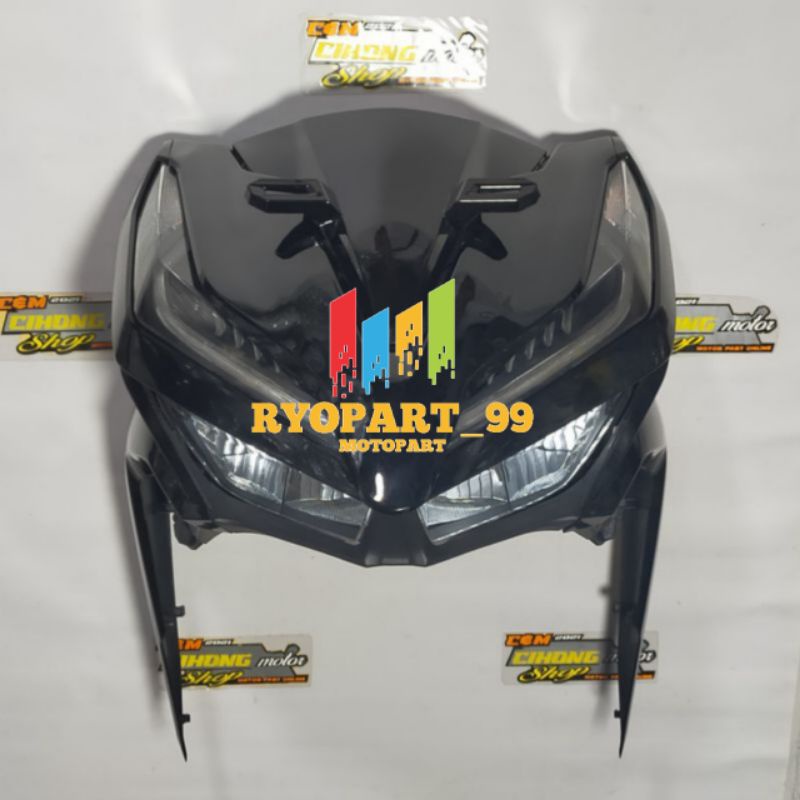 paketan full body tameng depan reflektor depan all new vario 125 150 new 2018 k59j hitam glossy