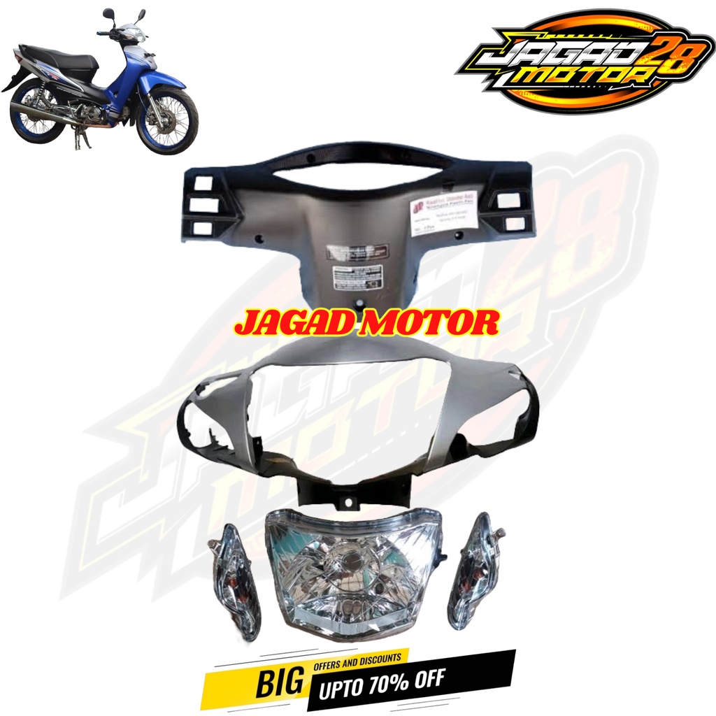 Batok Depan Belakang Supra Fit New Fit X Fit S Silver Set Lampu Depan Dan Sen / Kepala Depan Belakang Supra Fit New Fit X Fit S Silver Plus Reflektor dan Sein / Batok Kepala Totok Depan Belakang Supra Fit New Fit X Fit S Set Reflektor Lampu Depan Dan Sein