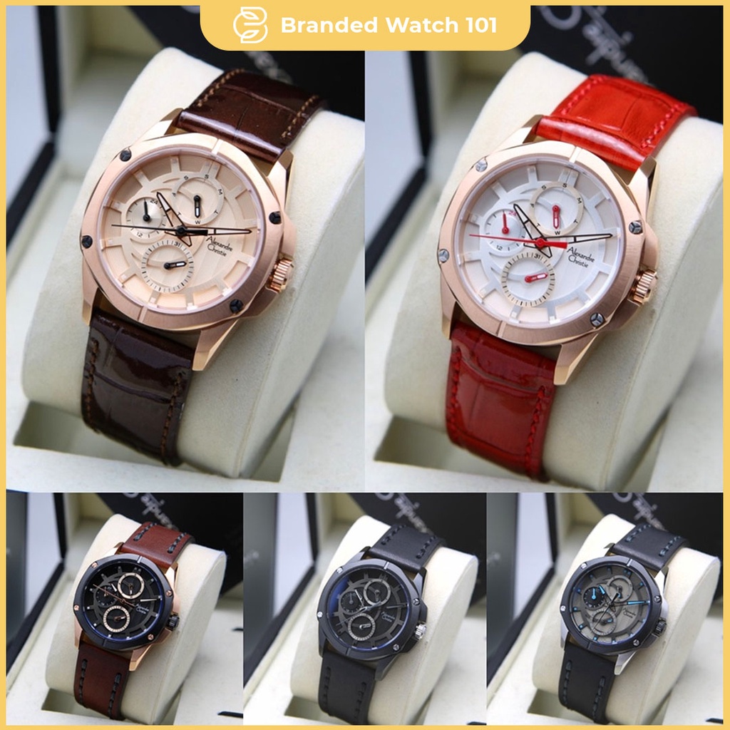 ORIGINAL Jam Tangan Wanita Alexandre Christie AC 6589 / AC6589 / 6589 Garansi Resmi 1 Tahun, Leather