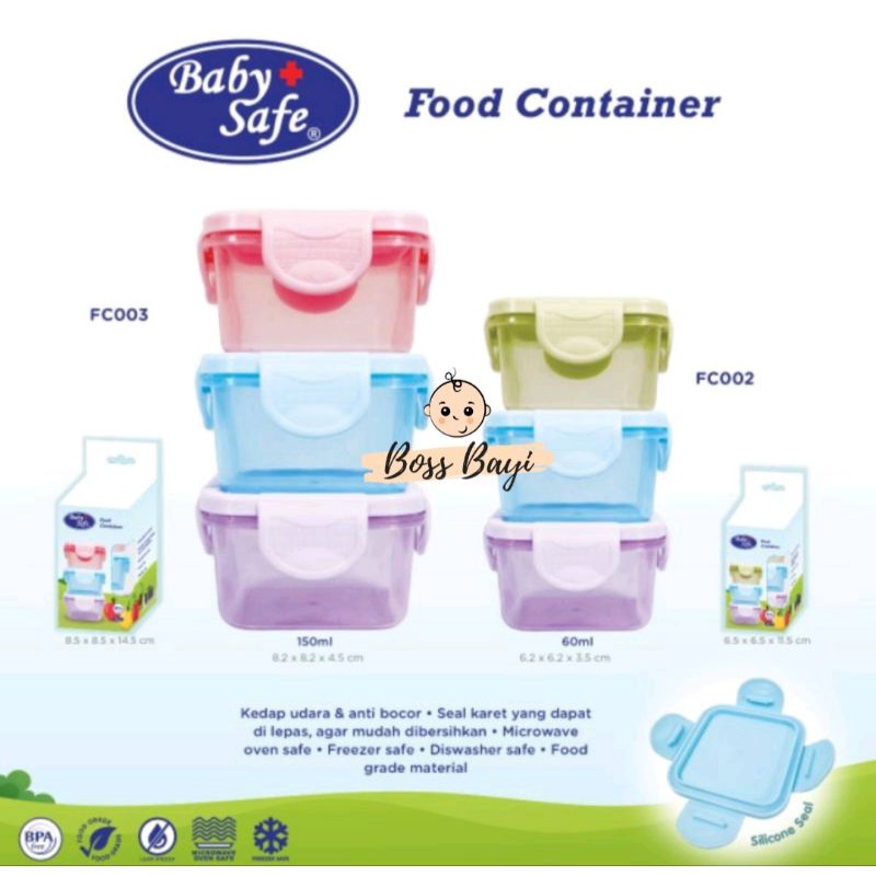 BABY SAFE - Food Container FC002 60ML / FC003 150ML - Tempat Menyimpan Snack