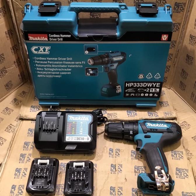 Mesin Bor Baterai Cordless Drill 12V Makita Hp333D