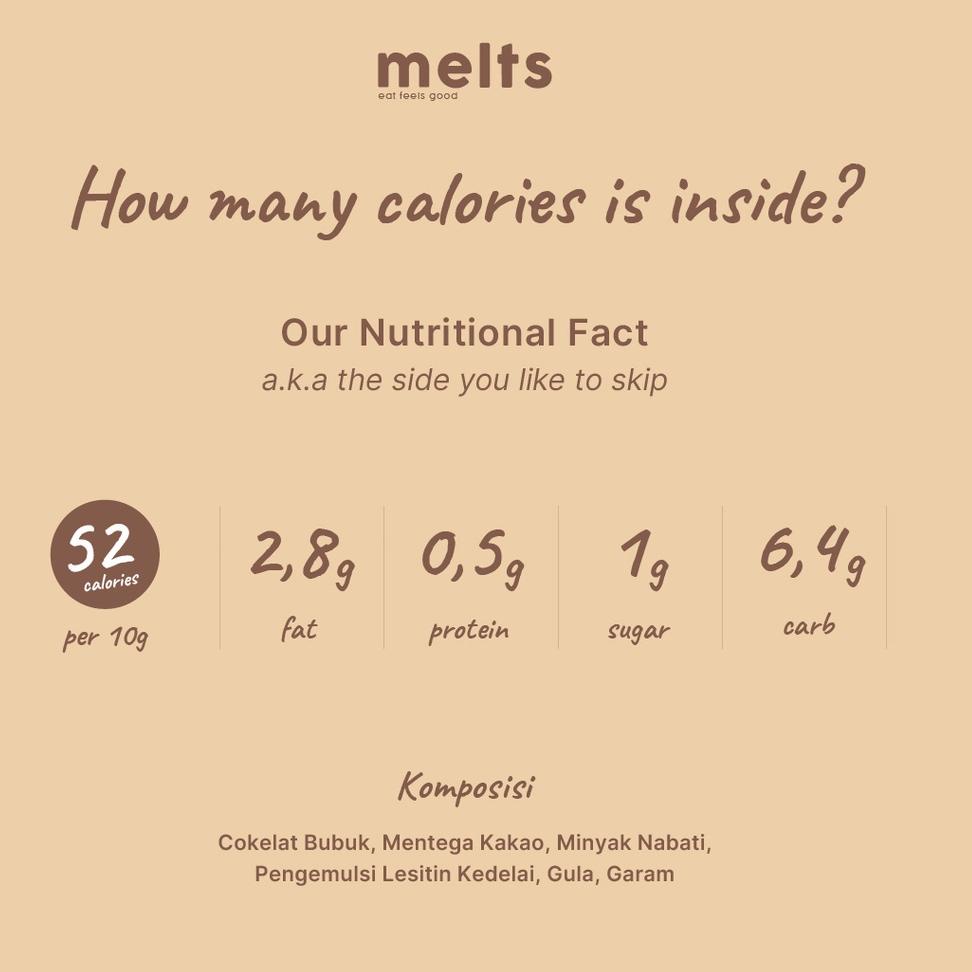 

PROMO HARI INI MELTS Almost Dark Chocolate 55% buruan