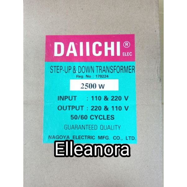 Stepdown 220v to 110v 2500 Watt Daiichi Original