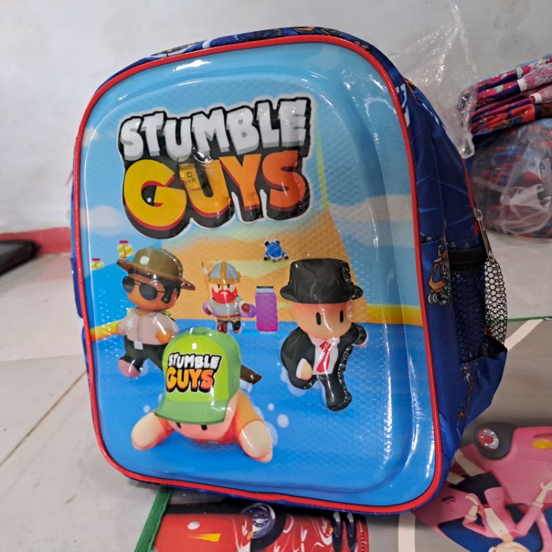 Tas Ransel Anak laki laki model 3D timbul berLED motif stumble guys