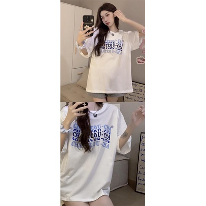 [littlecrab] Kaos Oversize Korea Chanycou-Cha Simple Aesthetic Gradasi Biru Ungu Soft Bayangan Shadow T-shirt Couple Unisex Berkualitas Korean Style