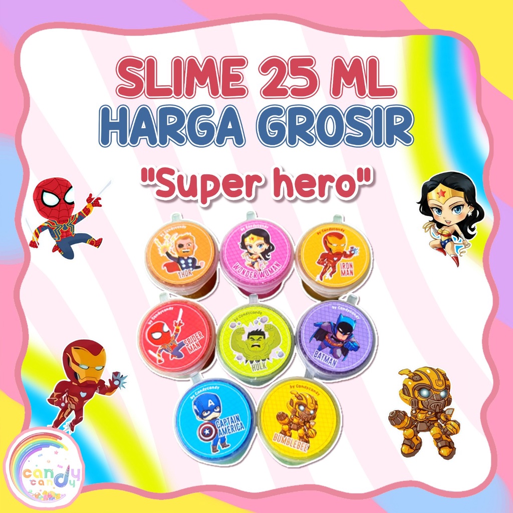 slime mini super hero harga grosir by candycandy.idn