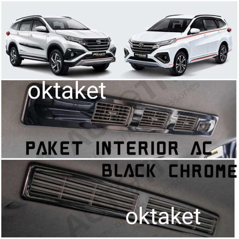 paket panel Ac tengah belakang All new Rush Terios 2018 2020 2022 gr sport Chrome &amp; Black Chrome jsl