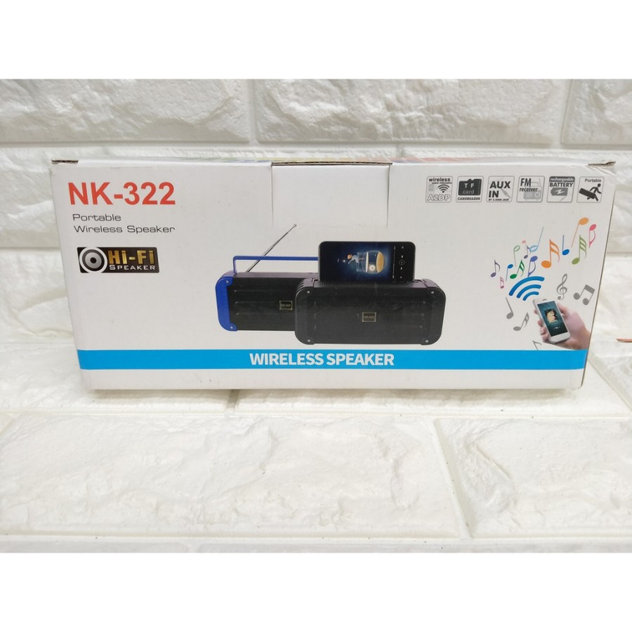 SPEAKER BLUETOOTH NK-322 WIRELESS PORTABLE SPEAKER NK322 PORTABLE SPEAKER MUSIC BOX BLUETOOTH