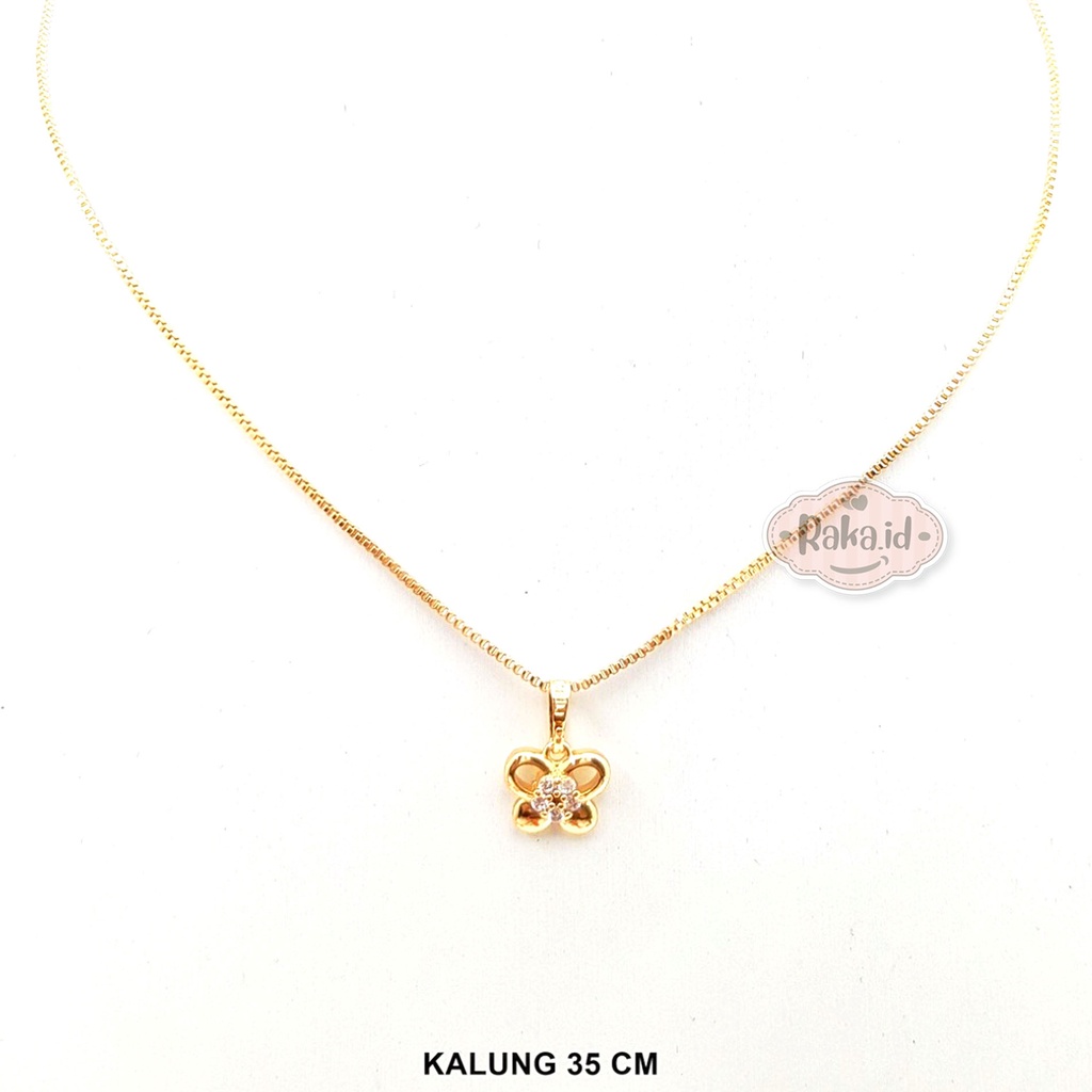 Kalung Anak Rantai Italy Motif Bunga Kupu Perhiasan Cantik Anak 1183