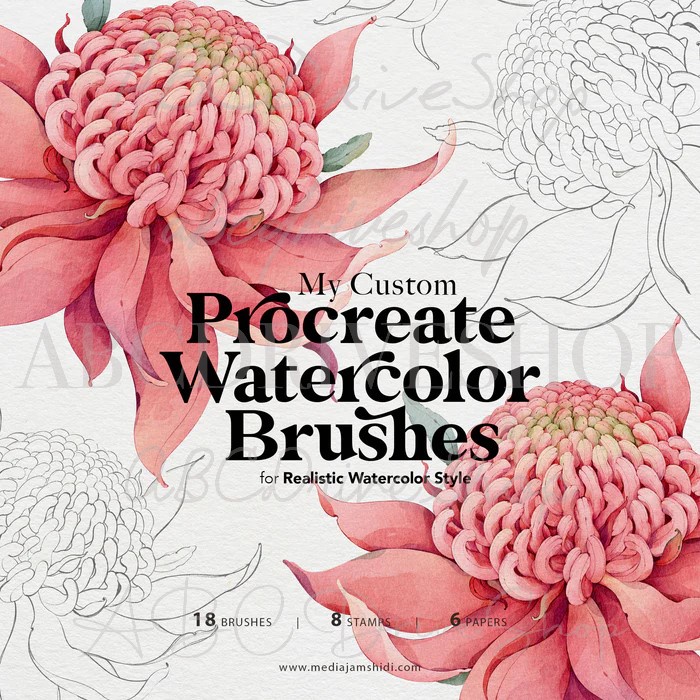 Procreate Brush - Custom Watercolor Brushes for Procreate