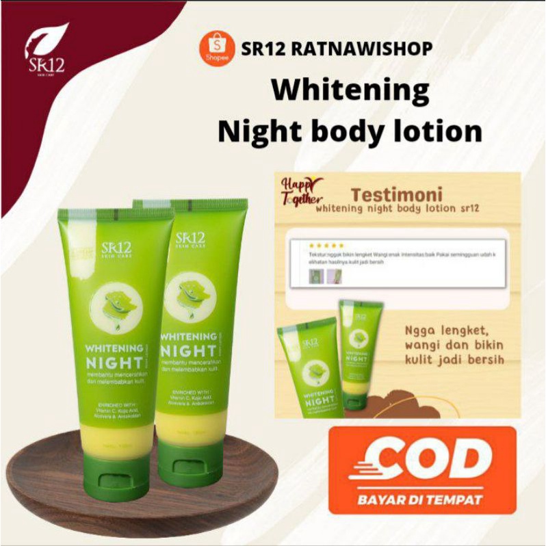Jual SR12 night lotion with aloevera & kojic acid lotion pencerah lotion herbal lotion aman