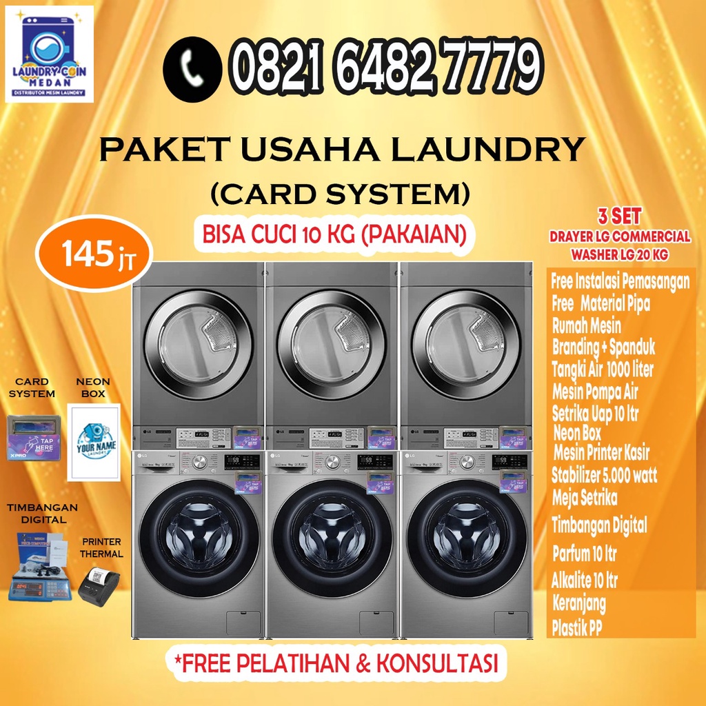 PAKET USAHA LAUNDRY MURAH//LAUNDRY MEDAN//DISTRIBUTOR MESIN LAUNDRY//WASHER LG//DRAYER LG//PAKET USA