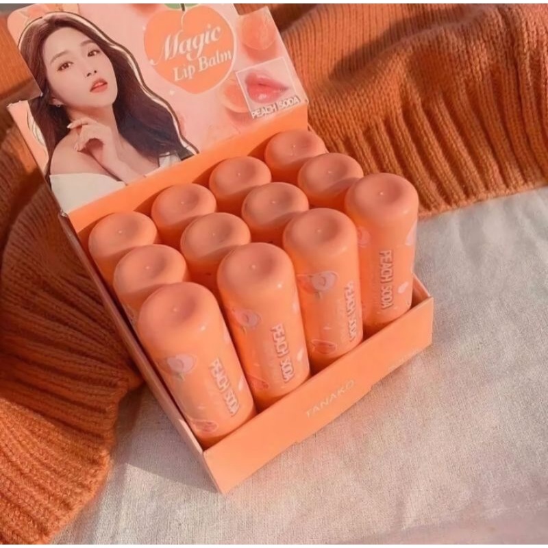 Lipstik Lip Balm Tanako Peach Soda Menyegarkan Mencerahkan Bibir Lipbalm Lipstick MAGIC sweet Tanako Sensasi Peach Soda Pada bibir Kering pecah pecah Rusak Mengembalikan Merah bibir Secara alami Lipstik Berkualitas OYAYA KOSMETIK PEKANBARU grosir Riau