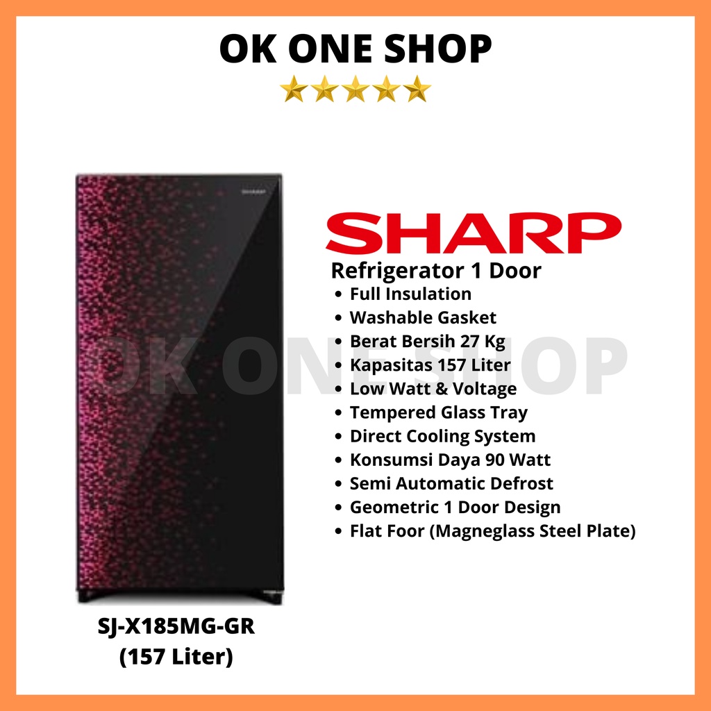 SHARP Kulkas SJ-X185MG-GR 1 Pintu (157 Liter)