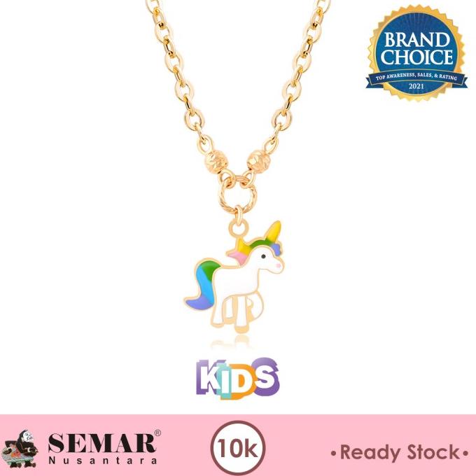 [BISA COD] Kalung Emas Anak Colour Unicorn Gold 10K Semar Nusantara