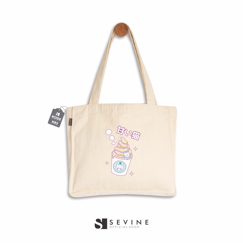 Sevine Totebag Kanvas Daisy Tas Wanita Tote Bag Kantong Laptop Kuliah Sekolah Kerja Cat Aesthetic - KR