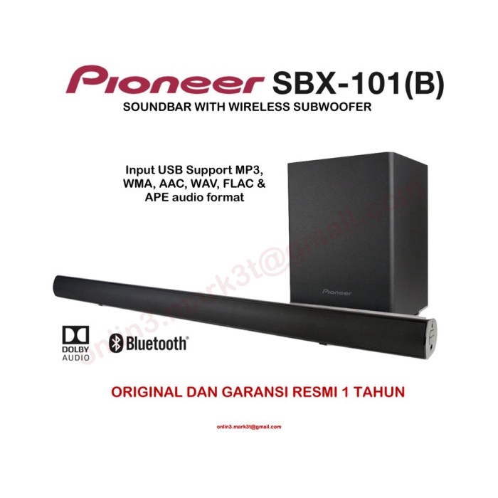 Pioneer SBX101 / SBX 101 SounBar Sound Bar Wireless Sound System  Resmi