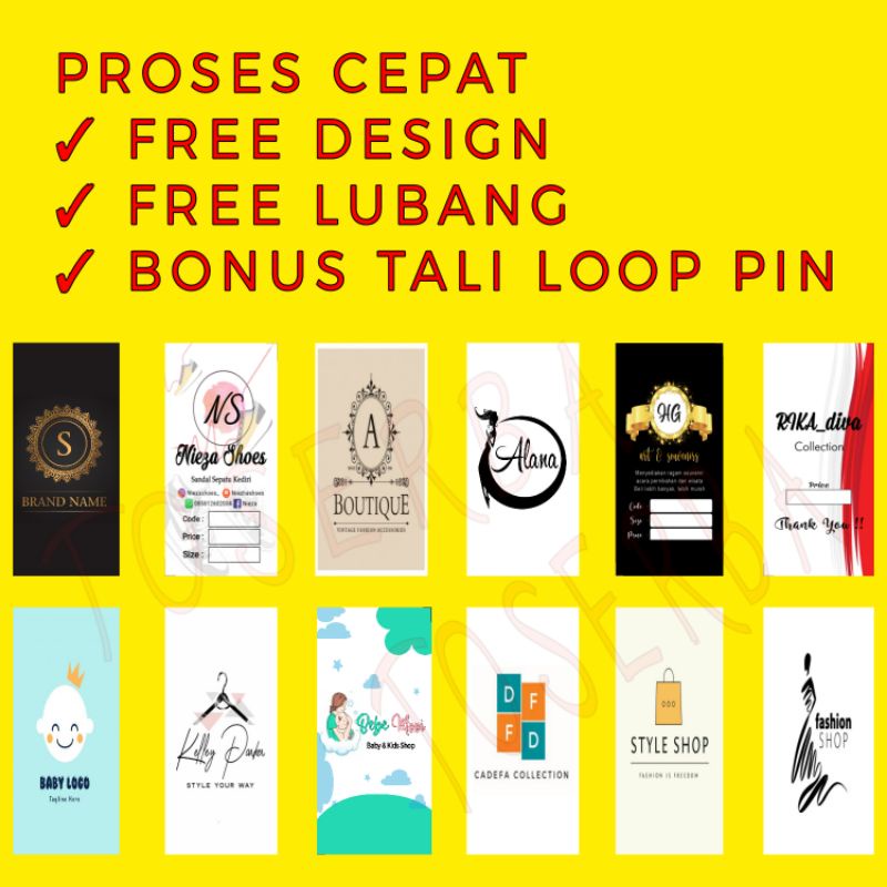 

han tag label baju custom hantag hijab hang tag free design bonus tali