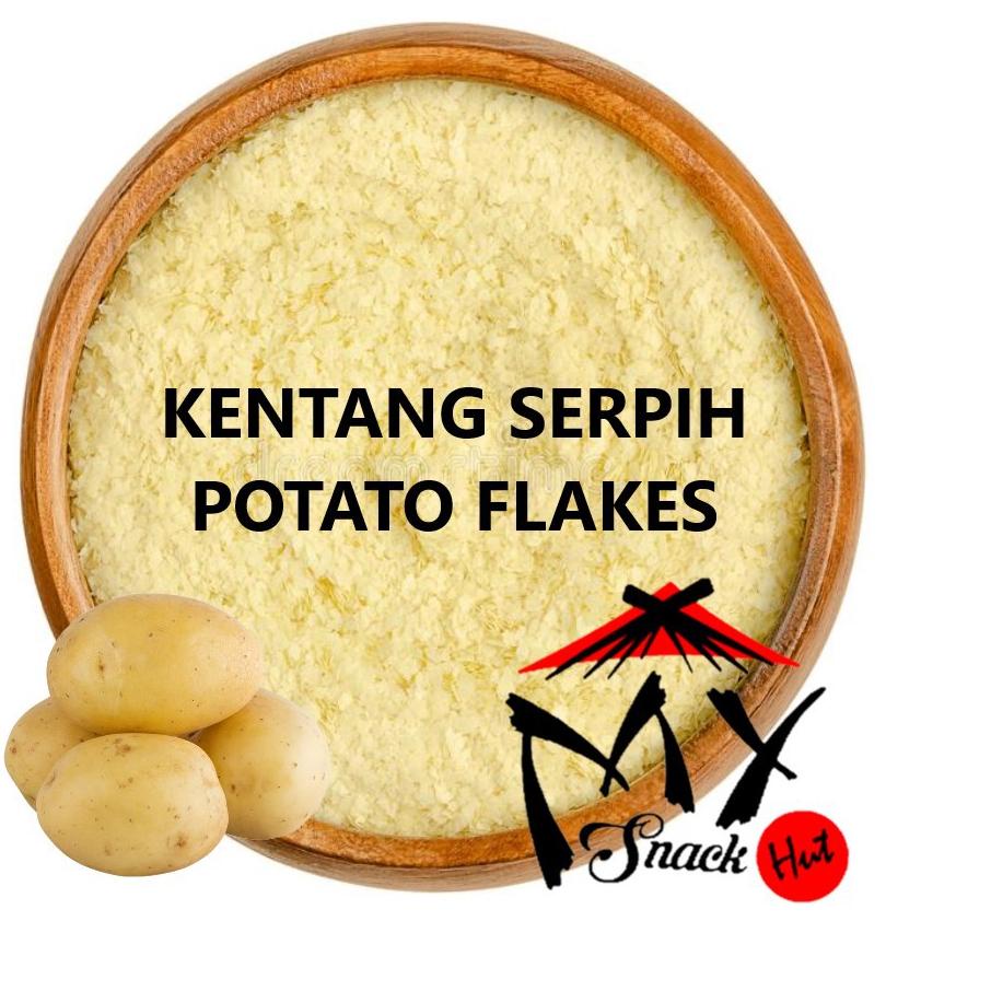 

ㆇ POTATO FLAKES 100GR - FLAKE TEPUNG KENTANG KASAR KERING SERPIH MASHED POTATO COARSE IMPORT BELGIUM HALAL MUI ➲