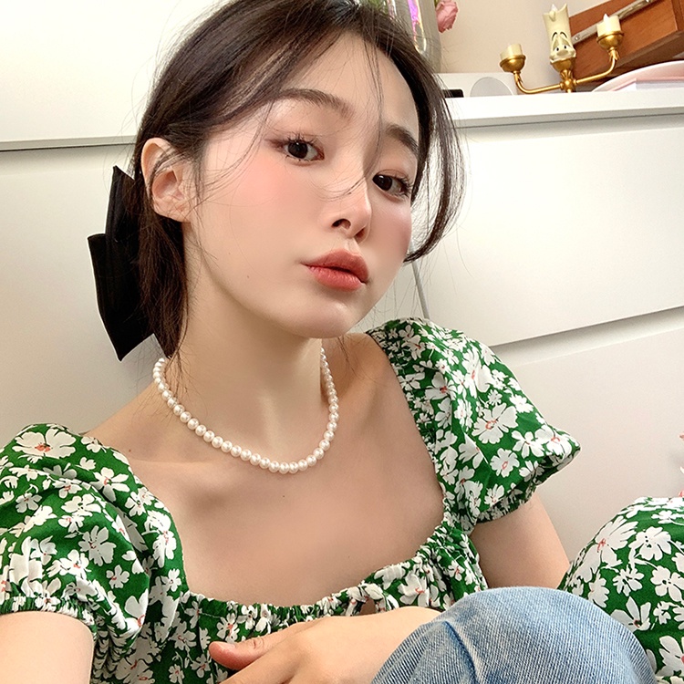 Y2k Kalung Choker Rantai Liontin Kupu-Kupu / Tulip / Hati Hias Kristal / Mutiara Gaya Elegan Untuk Wanita