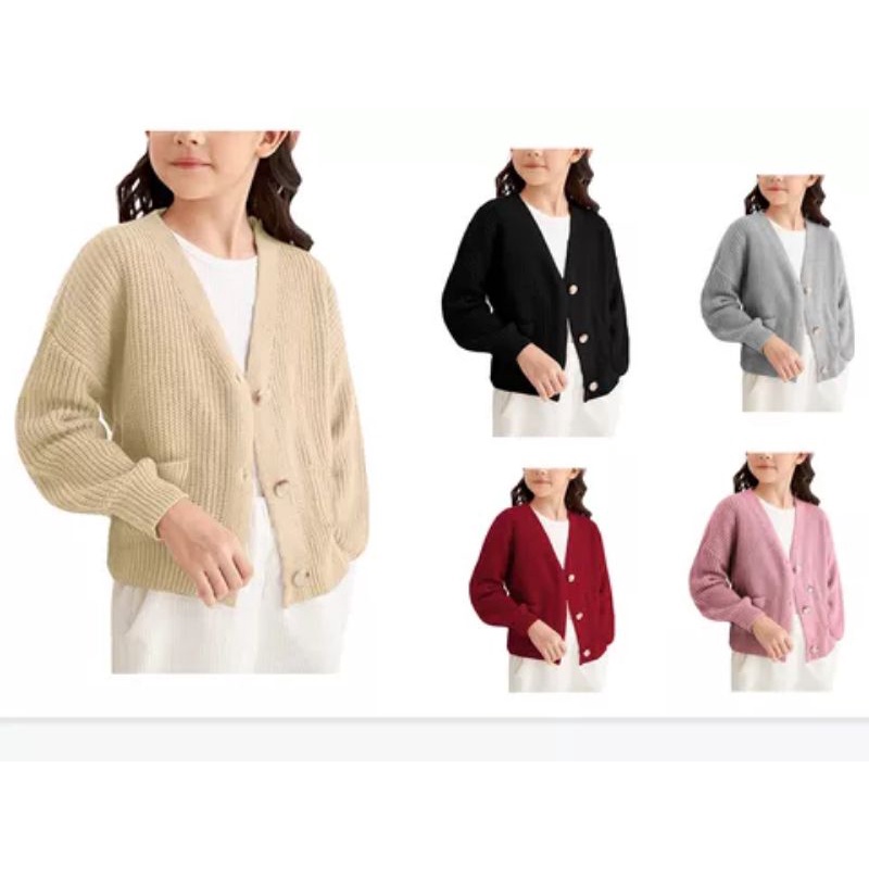 Cardigan Rajut Anak Oversize Premium Kancing Lengan Panjan