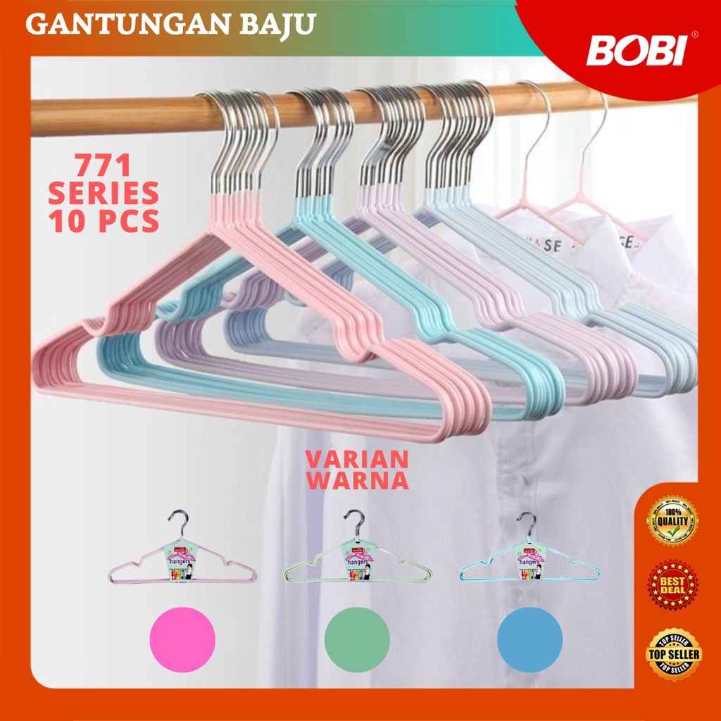 Promo !!! Gantungan Baju per Ikat Model Baru / Gantungan Termurah kualitas Bagus / Warna Random