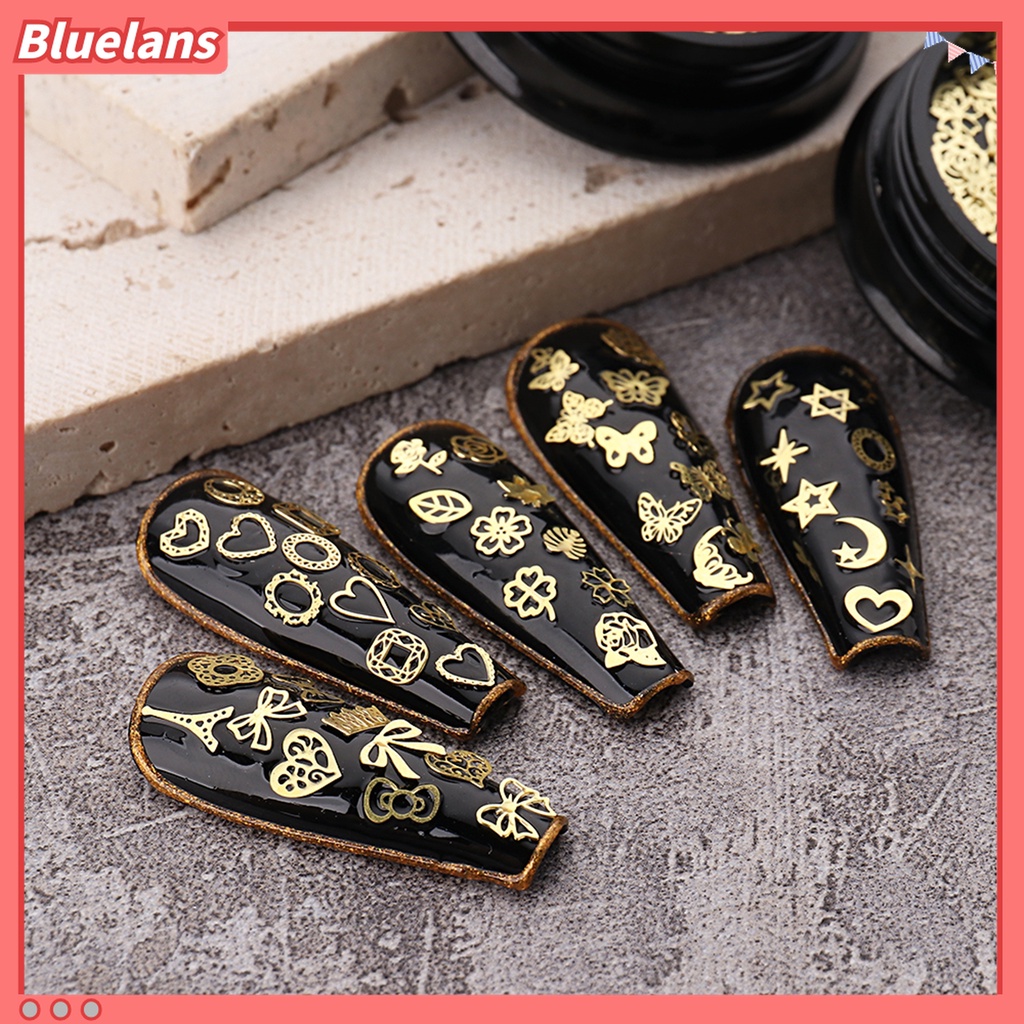 (In Stock) Kacamata Hitam Lensa Warna Warni ♡Payet Logam Bentuk Hati Daun Mahkota Pita Untuk Aksesoris Perhiasan Nail Art