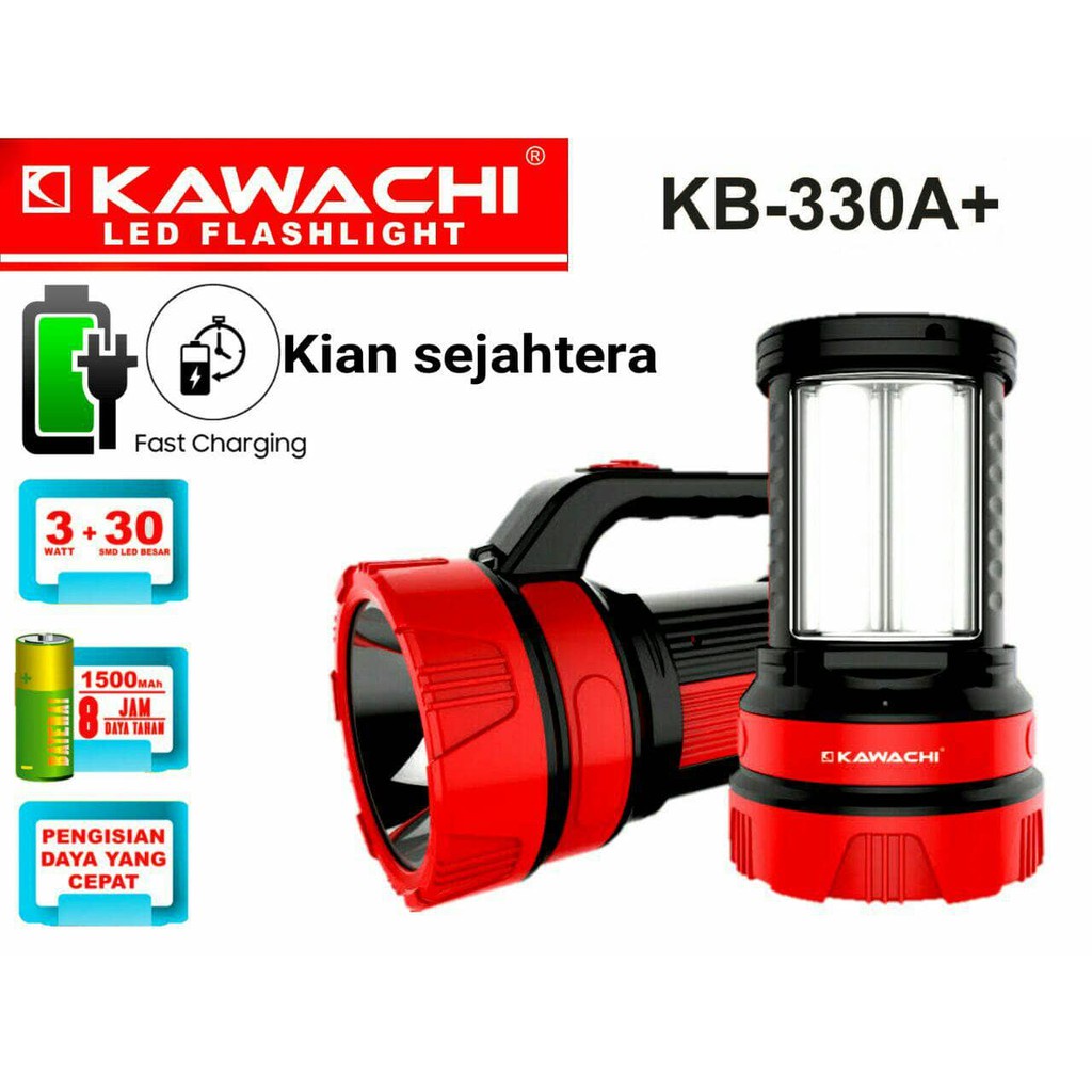 SENTER LED EMERGENCY / LAMPU EMERGENCY KAWACHI KB-330A+