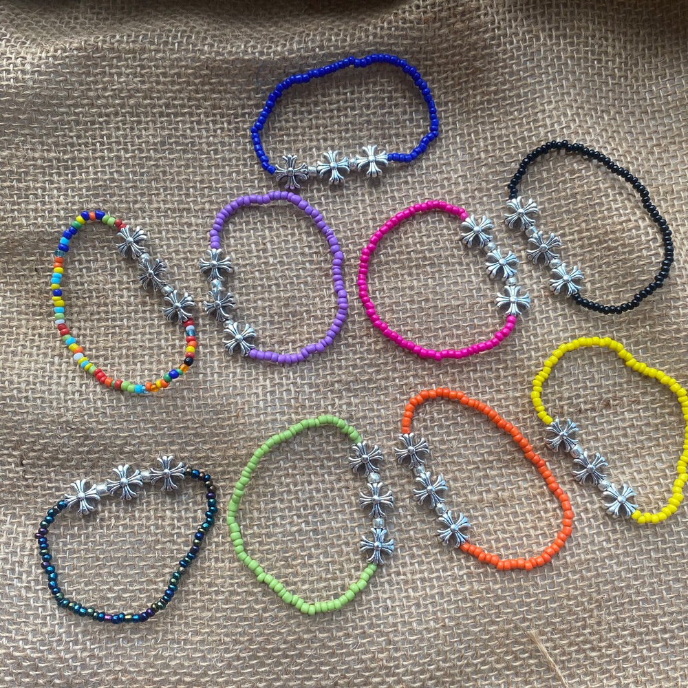 Gelang Tangan Manikmanik Bulat Multi Warna Untuk Wanita