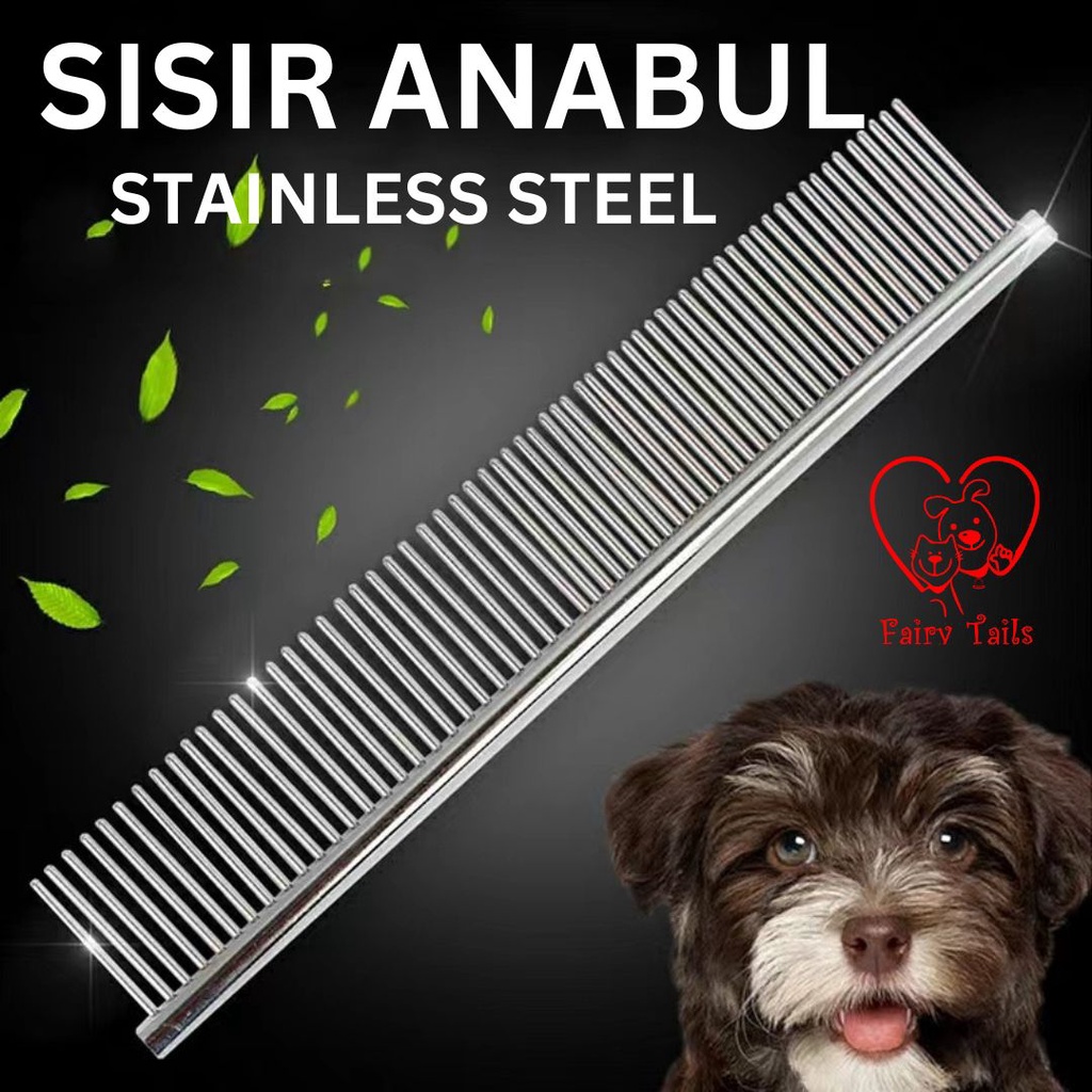 [Big Size] Sisir Grooming Untuk Anabul Kucing Anjing Sikat Bulu Panjang Bahan Stainless Steel Premium / Pet Hair Comb