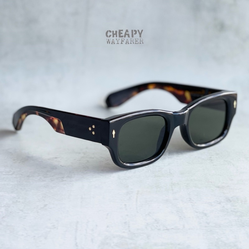 Kacamata Vintage Square Rebel Locs Lensa UV400 | Paket Lensa Minus Photocromic Antiradiasi Bluecromi