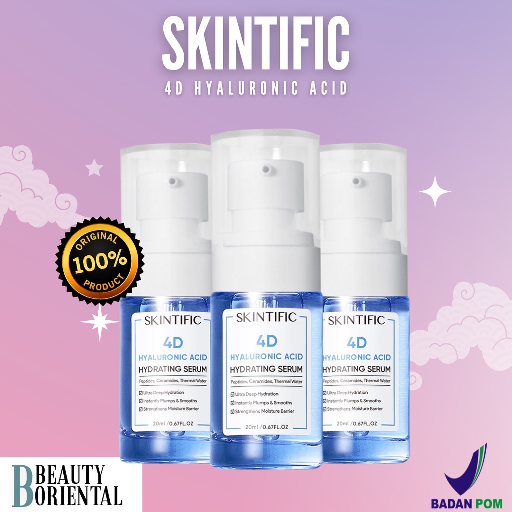 Jual SKINTIFIC HYALURONIC ACID 4D HYDRATING SERUM 20ML MENGHIDRASI ...