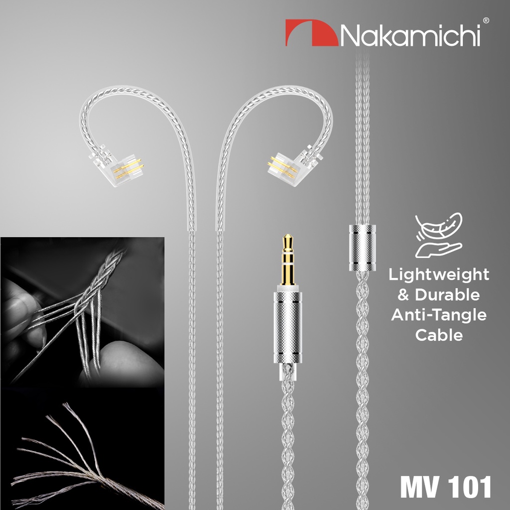 Nakamichi MV 101 Dynamic Driver In Ear Monitor Wired Earphone Mic IEM