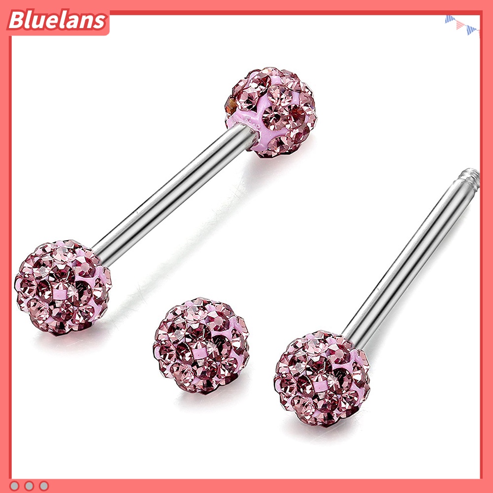 Bluelans Women Rhinestone Tongue Nose Nipple Ring Stud Earrings Body Piercing Jewelry