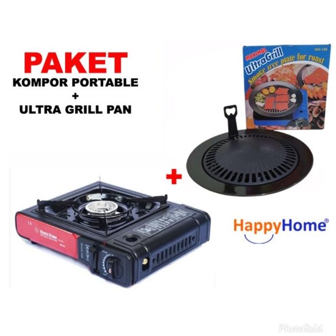 PROMO TERMURAH PAKET KOMPOR PORTABLE BBQ ULTRA GRILL PAN