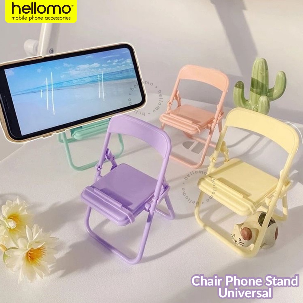 Holder Kursi Lucu Stand Bisa Sampai Berat Dudukan Handphone Lipat, Stand Hp, Holder, Phone Holder Chair Shape / Holder hp varian kursi / for decor - Hijau Kursi Hp Universal Lipat - Random/ Acak Custom STAND HOLDER HP Macaron Model Kursi Lipat - Phone