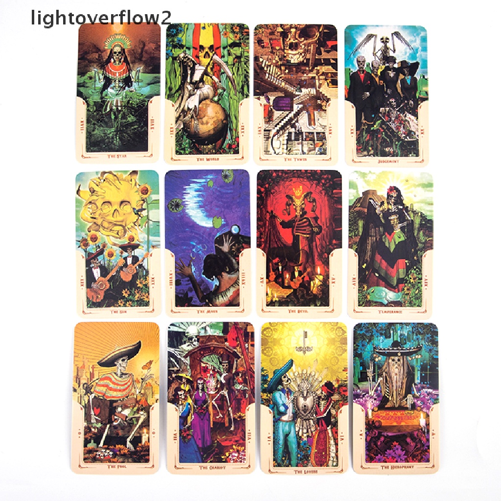 (lightoverflow2) 78pcs Kartu Tarot Oracles Misterius Santa Muerte