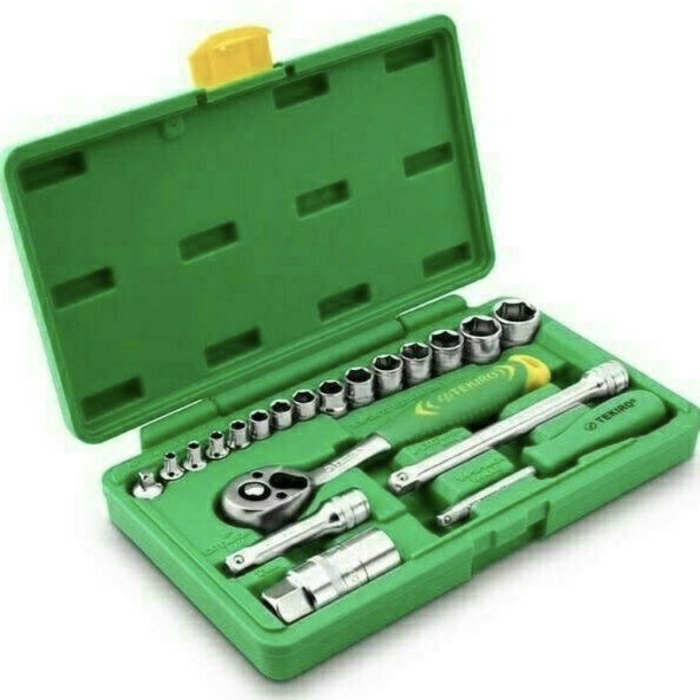 KUNCI SOK SET TEKIRO 21 PCS / SOCKET WRENCH 1/4" - 3/8" TEKIRO 21PCS