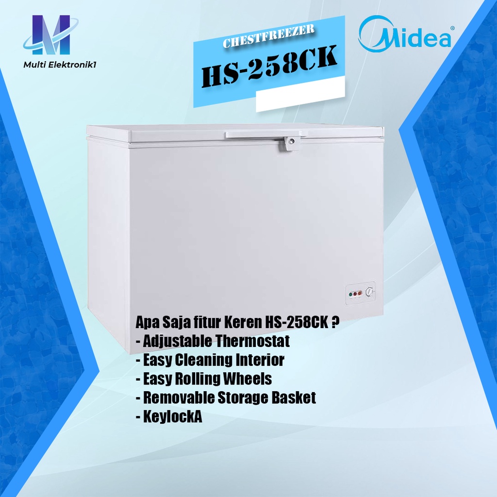 MIDEA HS 252 CK CHEST FREEZER BOX HS252CK LEMARI PEMBEKU 200 LITER
