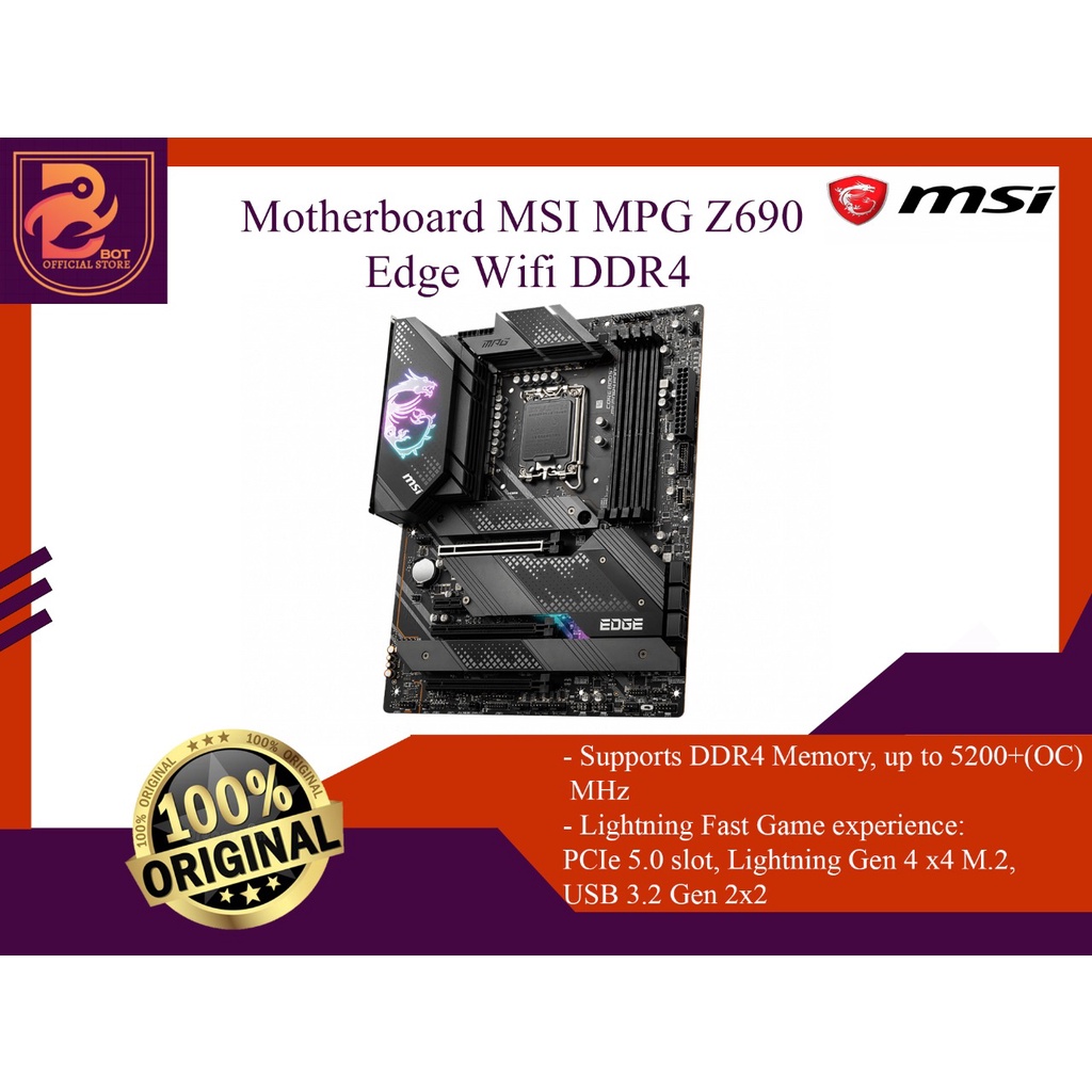 Jual MSI MPG Z690 EDGE WIFI DDR4 Intel Z690 LGA 1700 DDR4 ATX