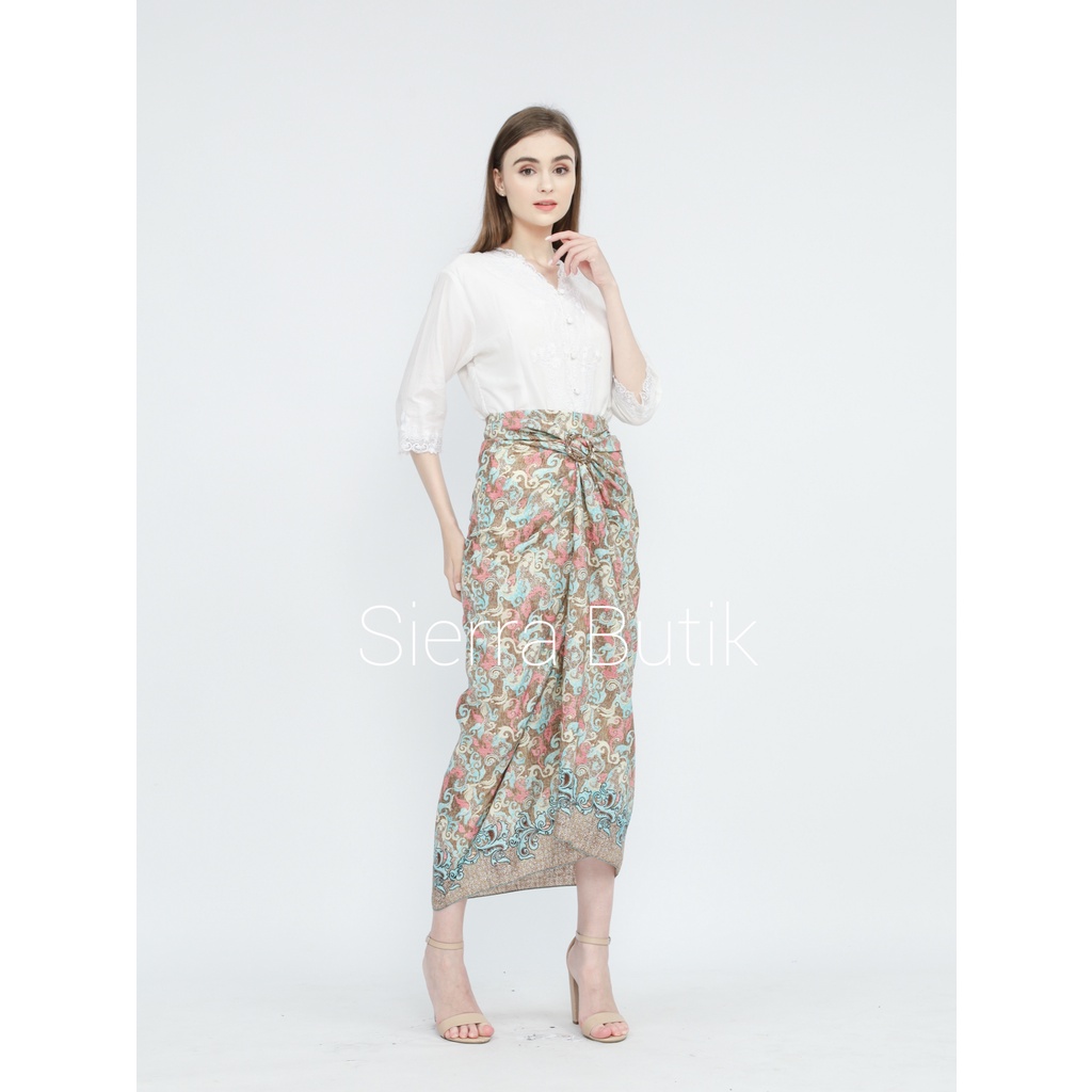 Rok Lilit Batik Motif Floral + Bonus Ring Gesper / Bawahan Kebaya Batik / Bawahan Batik / Rok Batik Original Sierra Butik Collection