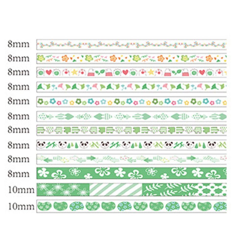 Nanas 12Rolls /Set Washi Tape Baru Kualitas Tinggi Gadis Hati Kecil Segar Kreatif Alat Tulis INS DIY Bahan