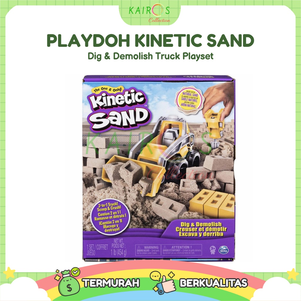 Kinetic Sand Dig &amp; Demolish Truck Playset Original Playdoh