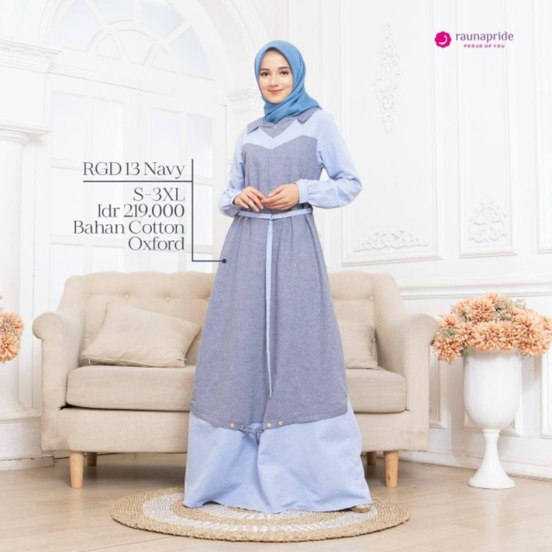 Gamis Rauna RGD 13 Navy / Gamis Navy / Gamis Biru / Baju Rauna / Baju Navy