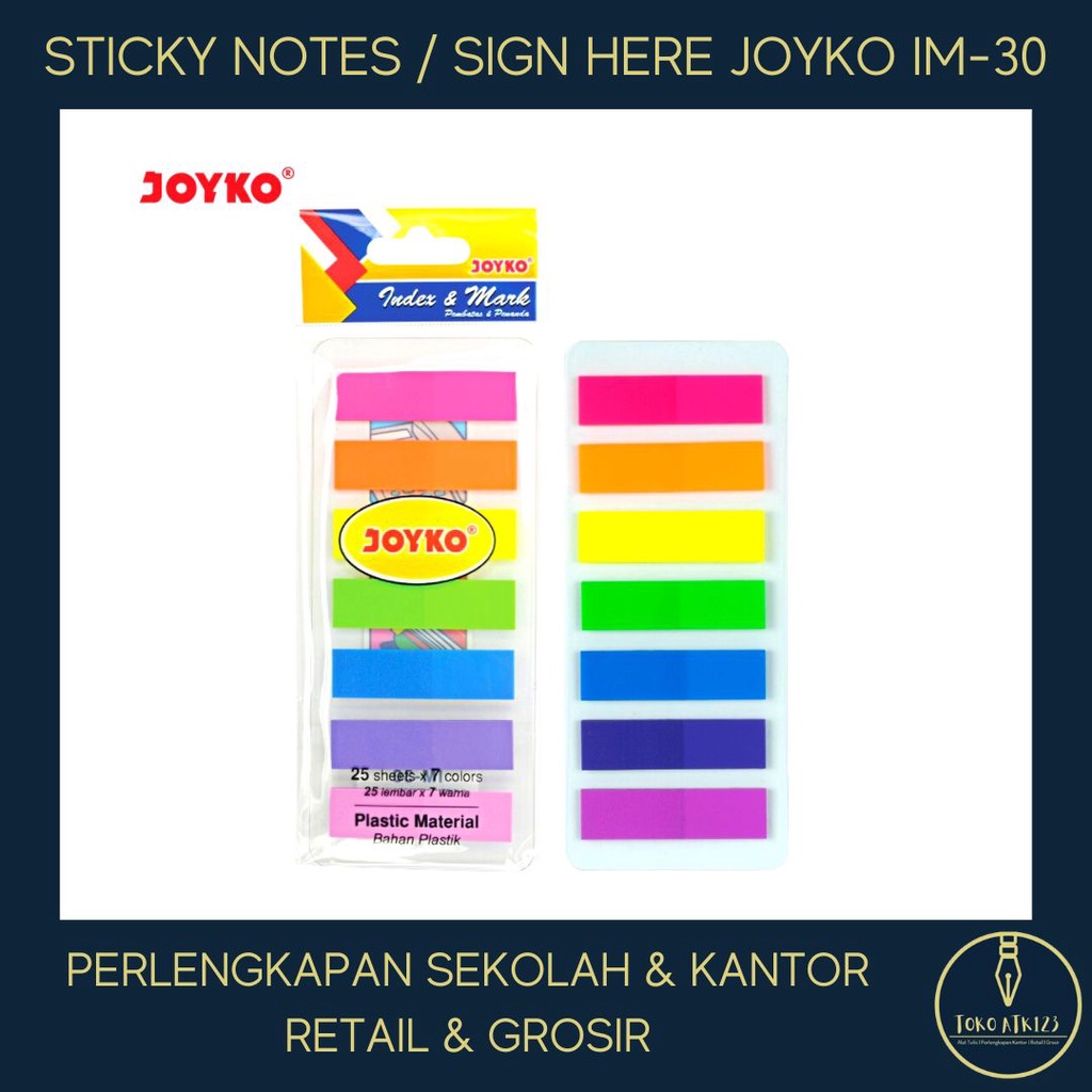 Sticky Note / Sign Here Merk Joyko IM-30 Bahan Plastik