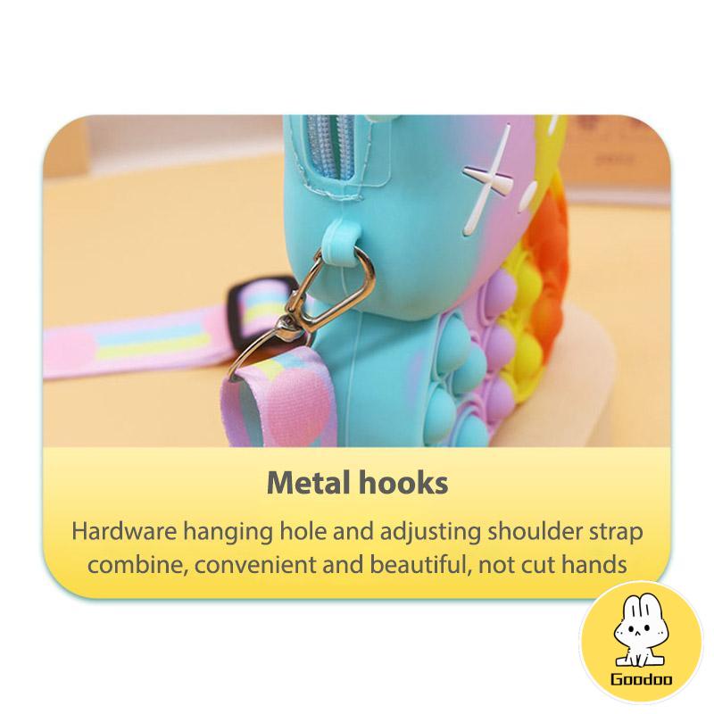 Kekerasan Beruang Dompet Koin Silikon Dekompresi Gelembung Pinch Messenger Tas Mainan Selempang -Doo