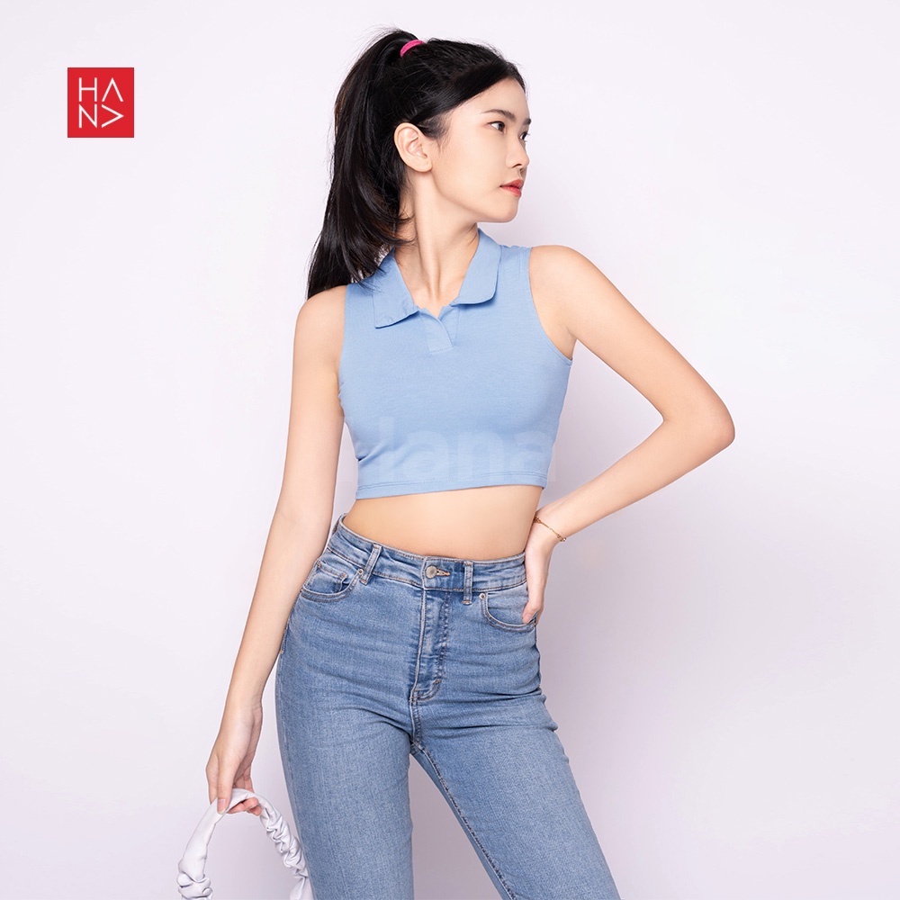 Hana Fashion - Inggrid Crop Top Kaos Pendek Blouse Wanita  - CT120