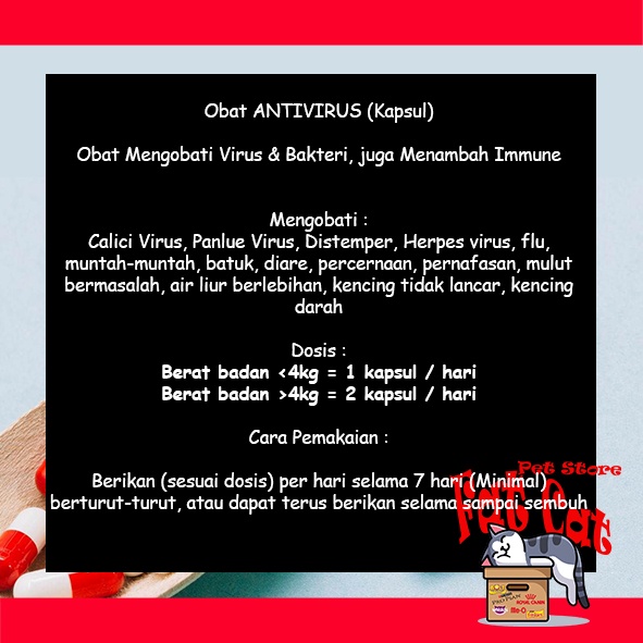 Obat Antivirus Kucing - Obat Virus kucing kapsul vitamin kucing