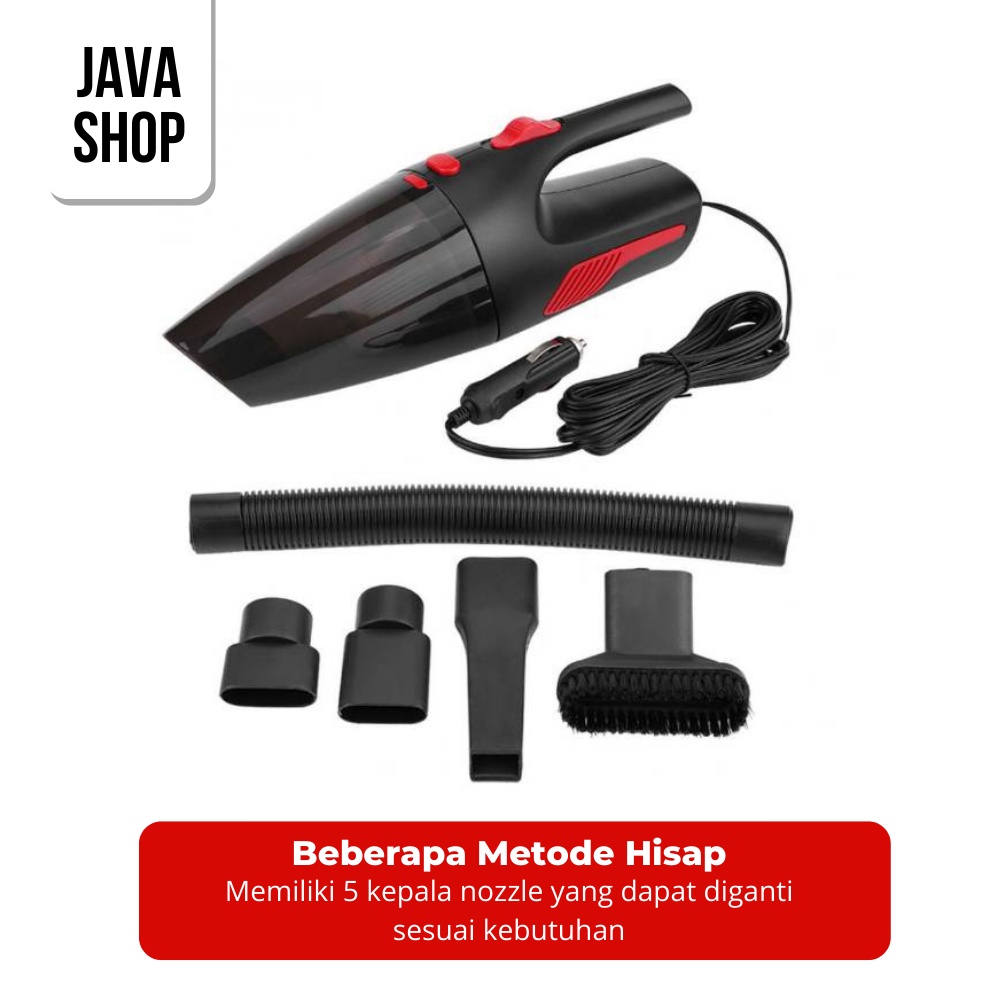 JAVASHOP Vacuum Cleaner Penyedot Debu Mobil Vacum Tenaga Listrik 12V 120W